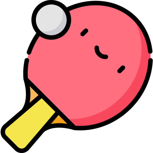 ping pong Kawaii Lineal color icona