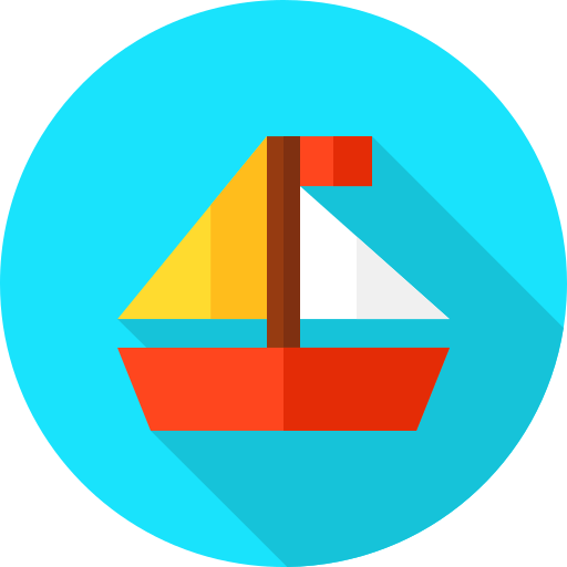 zeilboot Flat Circular Flat icoon