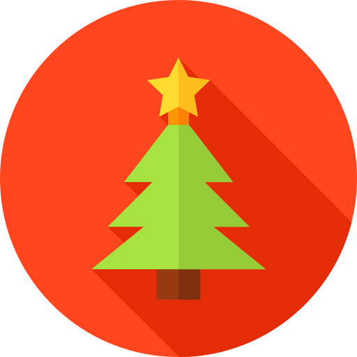 Рождественская елка Flat Circular Flat иконка