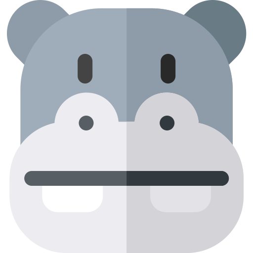 hippopotame Basic Rounded Flat Icône