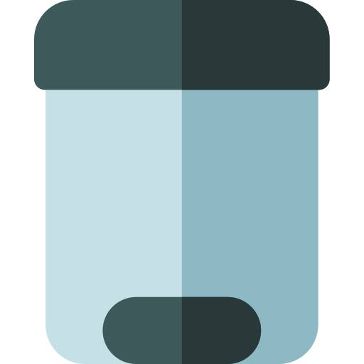Cubo de la basura Basic Rounded Flat icono
