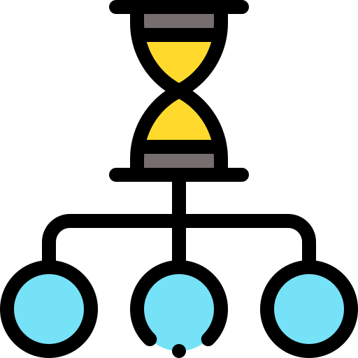 zandloper Detailed Rounded Lineal color icoon