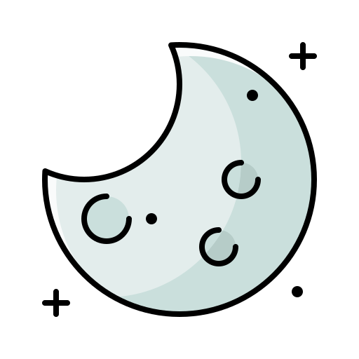 Luna bqlqn Lineal Color icono