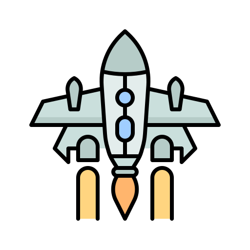 Космический корабль bqlqn Lineal Color иконка