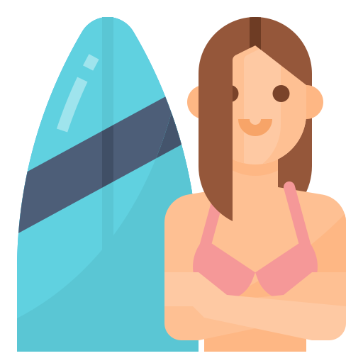 surfer Aphiradee (monkik) Flat ikona