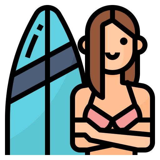 Surfer Aphiradee (monkik) Lineal Color icon