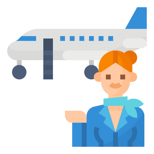 stewardessa Aphiradee (monkik) Flat ikona