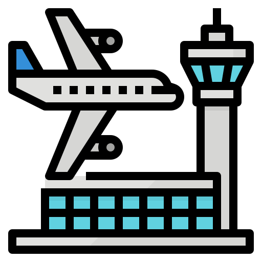 공항 Aphiradee (monkik) Lineal Color icon