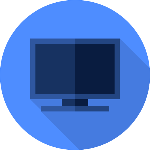 Televisión Flat Circular Flat icono