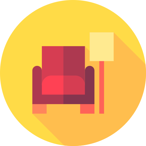 Armchair Flat Circular Flat icon