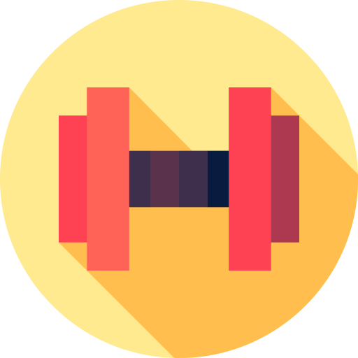 Dumbbell Flat Circular Flat icon