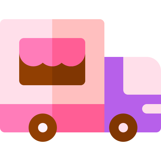 Camión de los helados Basic Rounded Flat icono
