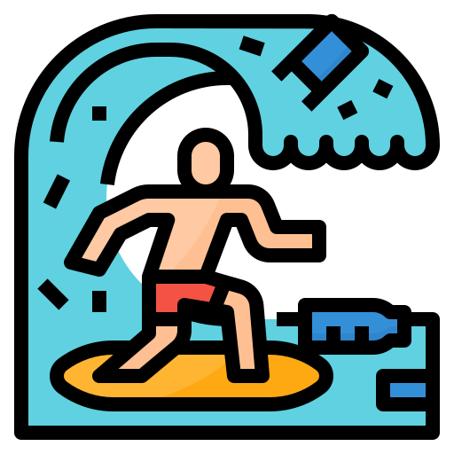 surfing Aphiradee (monkik) Lineal Color ikona