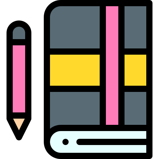Cuaderno de bocetos Detailed Rounded Lineal color icono