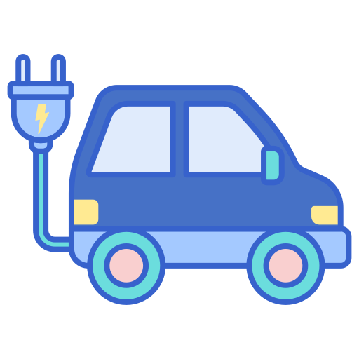 Electric car Flaticons Lineal Color icon