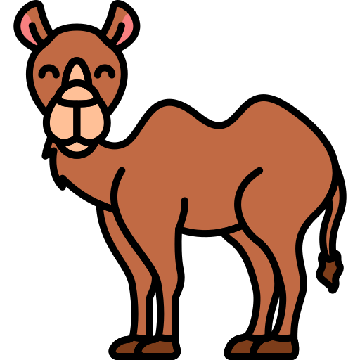 Верблюд Flaticons Lineal Color иконка