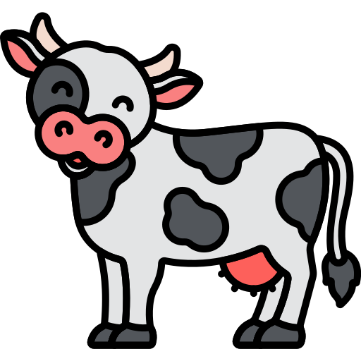 krowa Flaticons Lineal Color ikona