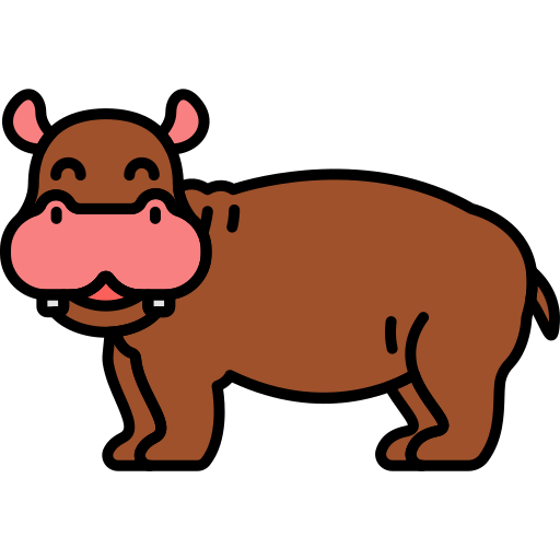 hippopotame Flaticons Lineal Color Icône