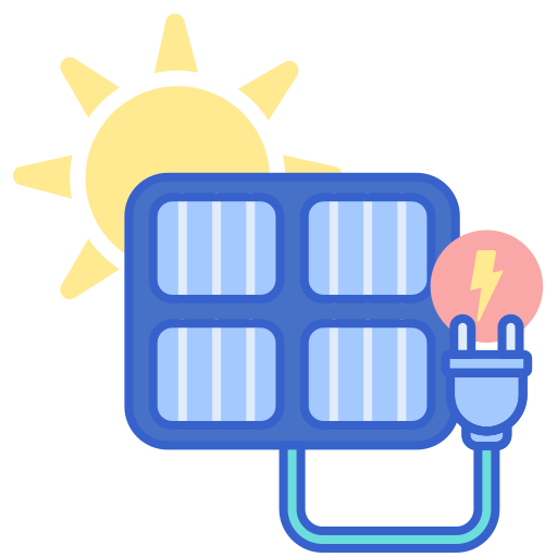 energía solar Flaticons Lineal Color icono