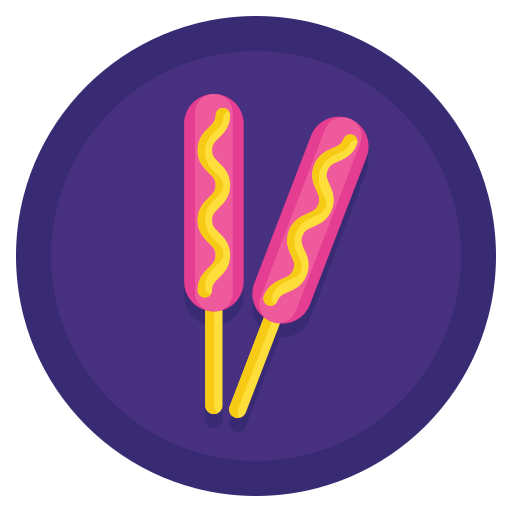 Corn dog Flaticons Flat Circular icon