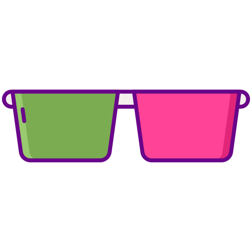 okulary 3d Flaticons Lineal Color ikona