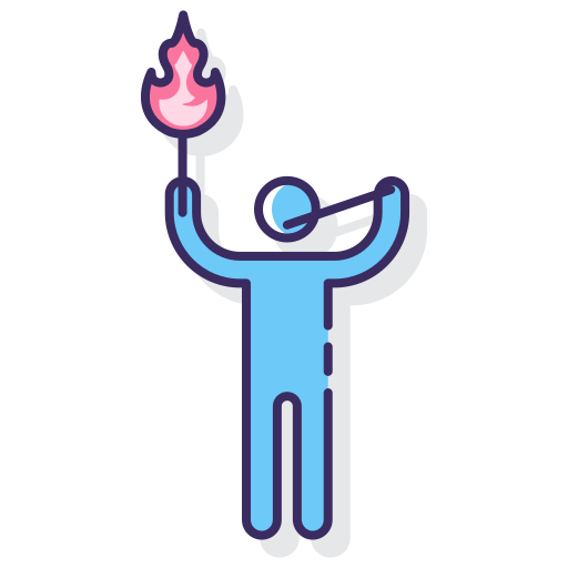 Fire eater Flaticons Lineal Color icon