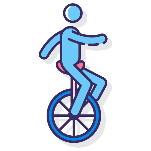 Monocycle Flaticons Lineal Color Ícone