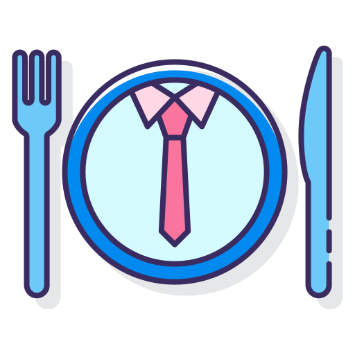 Business dinner Flaticons Lineal Color icon