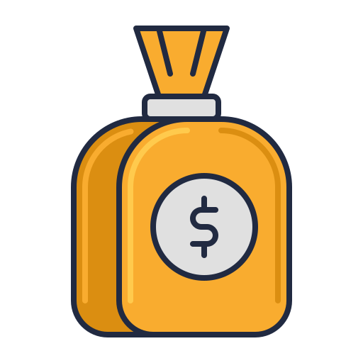 Money bag Flaticons Lineal Color icon