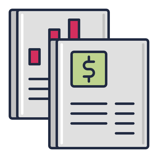 Financial statements Flaticons Lineal Color icon