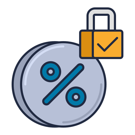 Fixed interest rate Flaticons Lineal Color icon