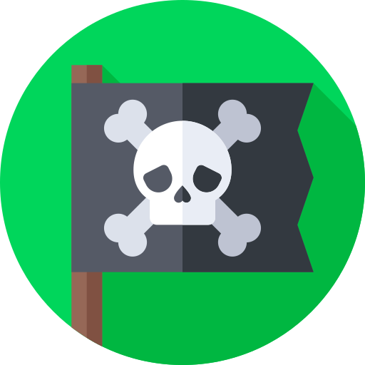 Bandera pirata Flat Circular Flat icono