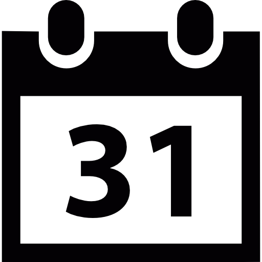 dzień 31 w kalendarzu  ikona