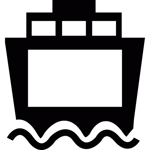 vista frontale del traghetto  icona