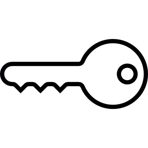 deur witte sleutel  icoon
