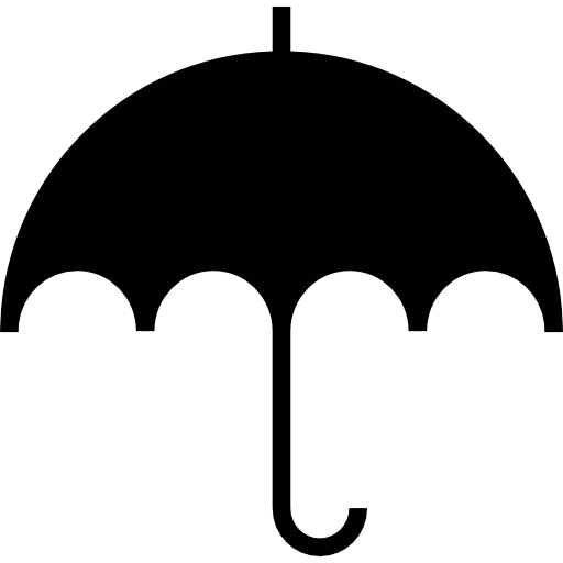 zwarte paraplu  icoon