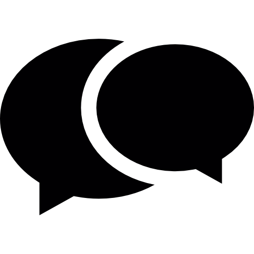 Two overlapping speech bubbles  icon