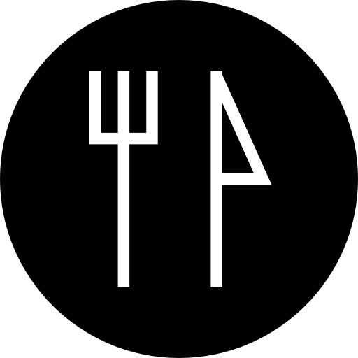 Круглая кнопка ресторана  иконка