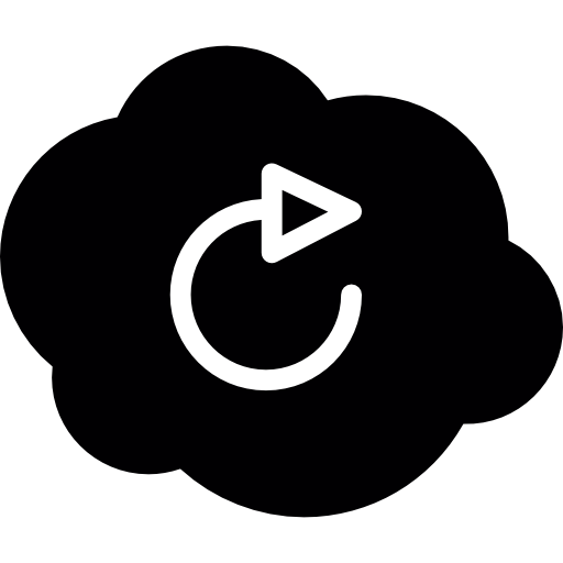 Rotating arrow on a cloud  icon