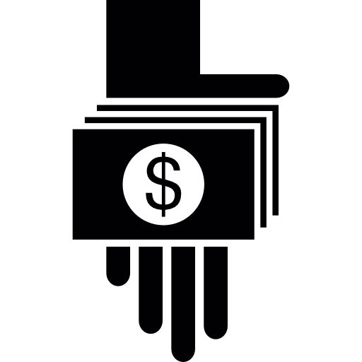 ręka z rachunkami  ikona
