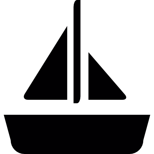 Boat with a sail  icon