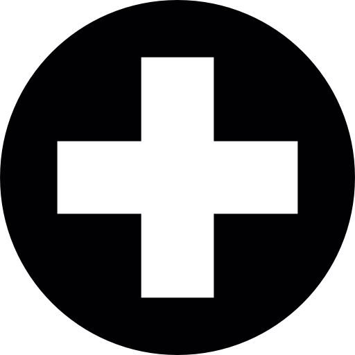 botón circular de primeros auxilios  icono