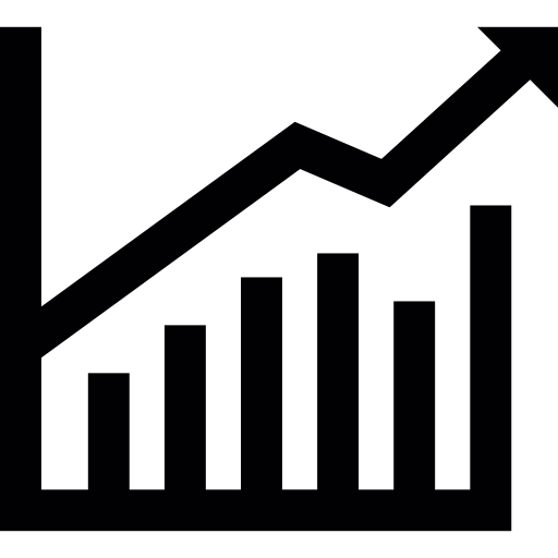 gráfico de acciones para estadísticas comerciales  icono