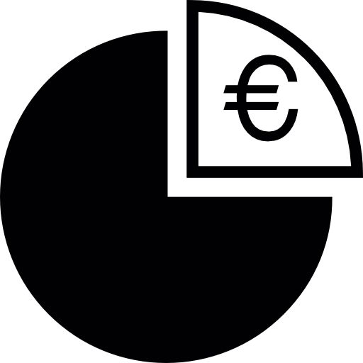 gráfico circular del euro  icono