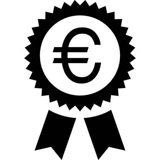 símbolo del euro en una insignia  icono