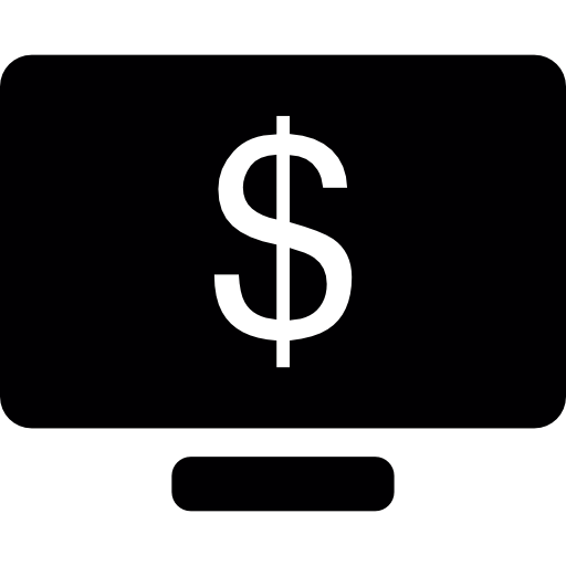 simbolo del dollaro sullo schermo  icona