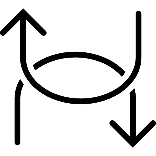 dos flechas curvas  icono