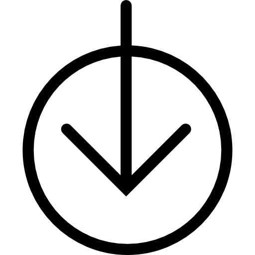 Down Arrow in a circle   icon