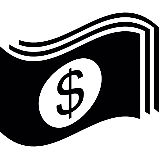 agitando billetes de un dólar  icono