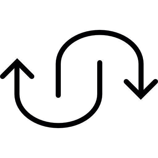 zwei kurvenpfeile  icon